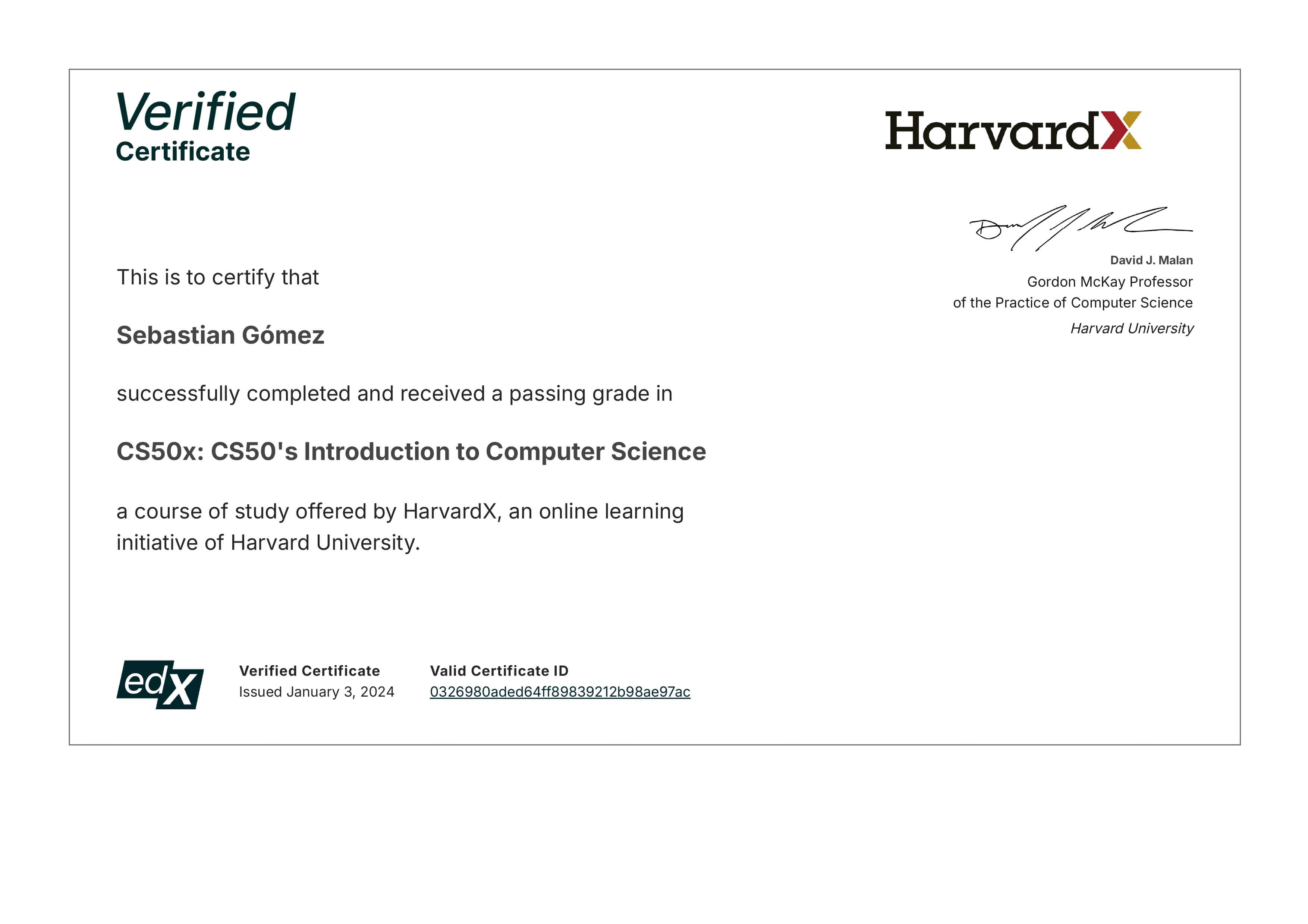 CS50's Intro to Computer Science